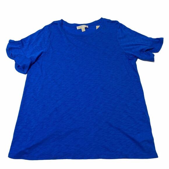 MICHAEL Michael Kors Flare Sleeve Slub Tee 0x Nwt - Picture 6 of 11